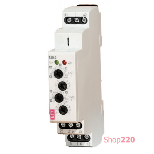 Двухуровневое реле времени SJR-2 UNI 12-240 AC/DC (2x16A_AC1) ETI 2470090