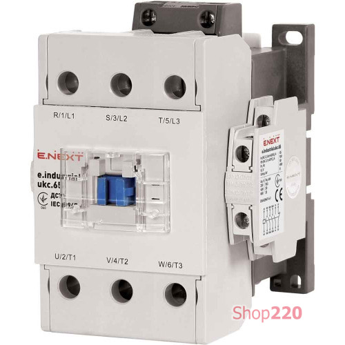Контактор 65А, 220В, 3P, 1no+1nc, e.industrial.ukc.65.220 Enext i.0090038