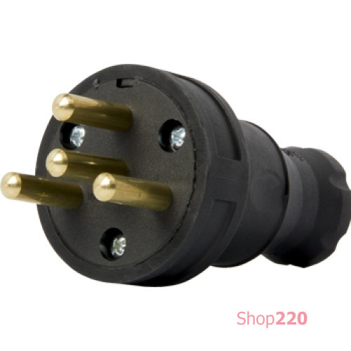 Силовая вилка переносная каучуковая 4п. 25А, e.plug.rubber.030.25 Enext s9100028