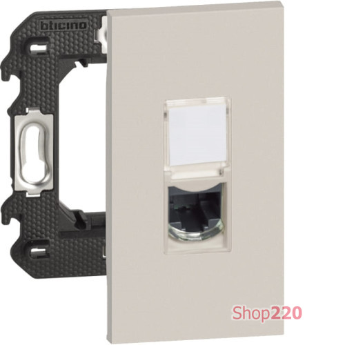 Розетка компьютерная RJ45 cat5e UTP 2 модуля, песочный, Bticino Living Now