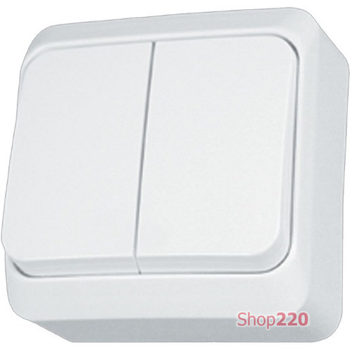 Выключатель 2-х клавишный накладной, белый, Prima WDE001050 Schneider Electric