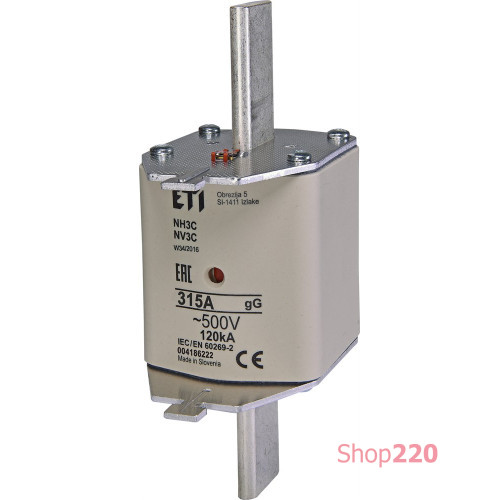 Предохранитель с индикатором NH-3С gG 315A 500V KOMBI ETI 4186222