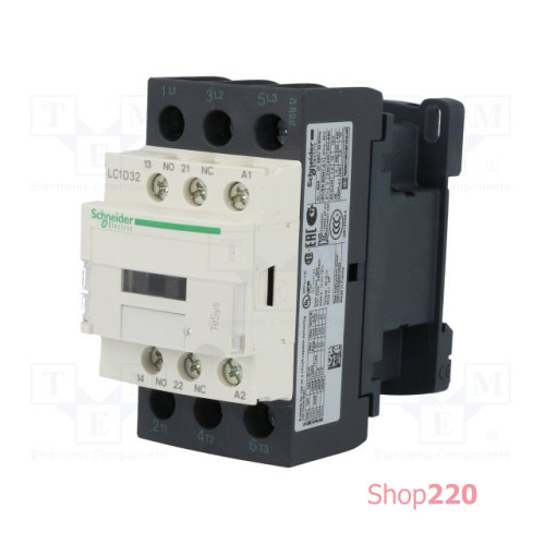 Контактор 32 A, катушка 220 В AC, 3 полюса, LC1D32M7 Schneider Electric