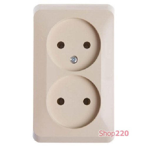 Розетка двойная накладная, бежевый, Prima WDE001140 Schneider Electric