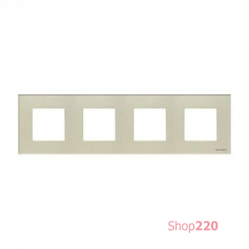 Рамка 4 поста, стекло жемчужное, Zenit ABB N2274 CP