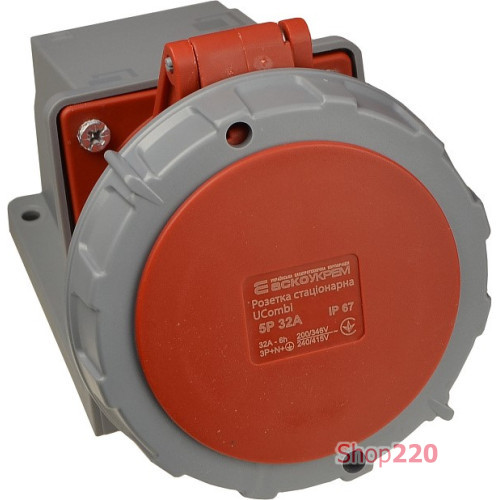 Розетка стационарная 32А, 5P, IP67, UCombi АСКО-УКРЕМ A0080010155
