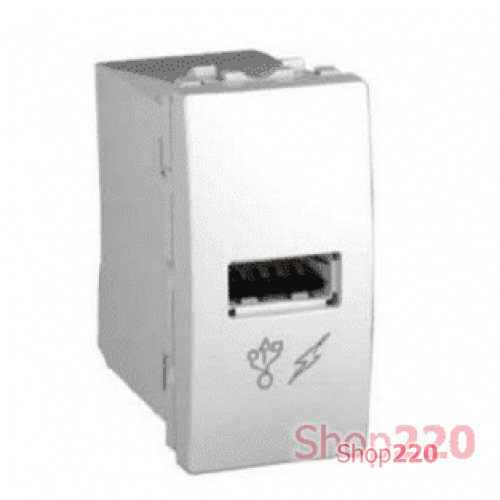Розетка USB для зарядки, 1 модуль, белый, MGU3.428.18 Schneider