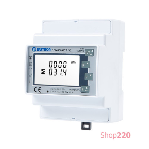 Анализатор сети с RS485 Вх.1/5A на Din (Кл. 1,0), Bi-directional measurement Eastron