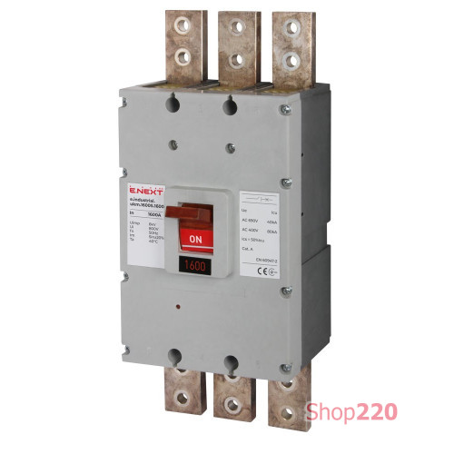 Силовой автомат 1600 А, трехфазный, 40кА, e.industrial.ukm.1600S.1600 Enext i0010030