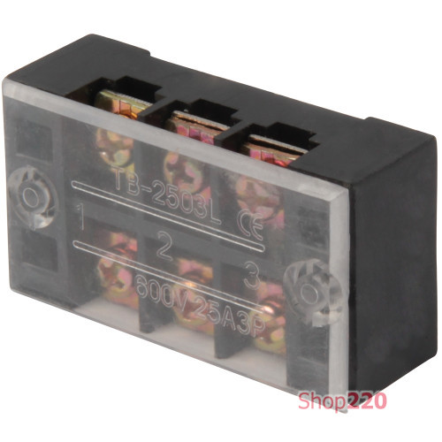 Клеммная колодка защищенная 25А, 3 полюса, e.tc.protect.25.3 Enext p056006