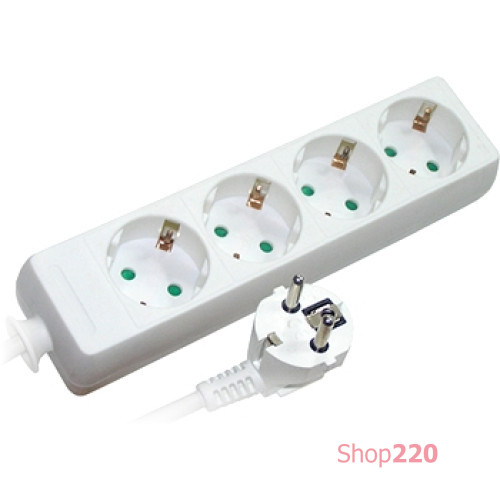 Удлинитель 4 гнезда, 5м, с заземлением, baby protect, e.es.4.5.zb Enext s042011