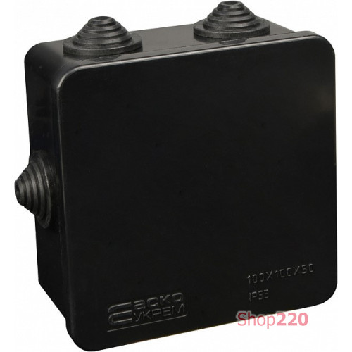 Распределительная коробка 100х100х50мм, черный, UAtmo Jet Black A0150170033