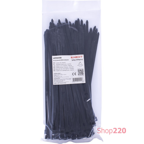 Кабельная стяжка 200мм х 5мм, черный, e.ct.stand.200.5.black Enext s015038