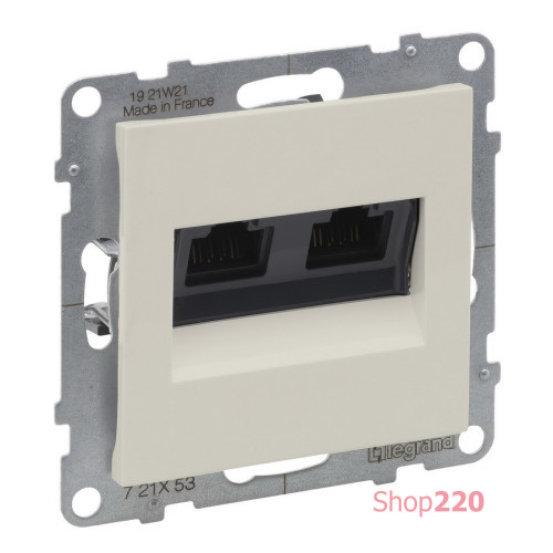 Розетка информационная двойная RJ45 cat. 6 UTP, слоновая кость, Suno Legrand 721253