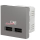 Розетка USB для зарядки, двойная, алюминий, 2 модуля, Unica New Schneider NU341830