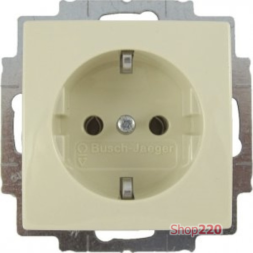 Розетка электрическая с заземлением, слоновая кость, ABB 20 EUC-92-507 Basic 55