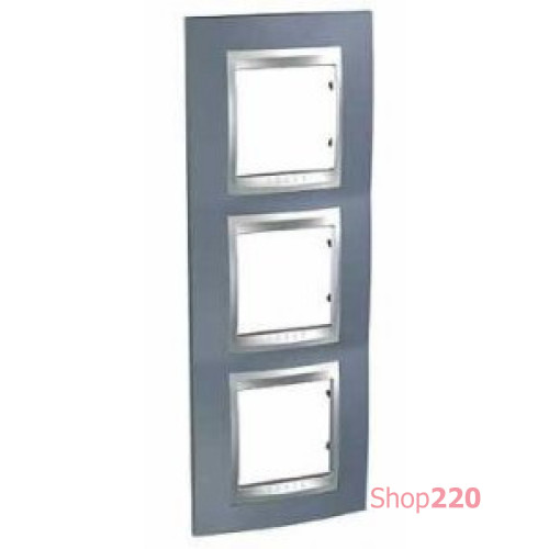 Рамка 3 поста, металлик, вертикальная Unica MGU66.006V.097 Schneider