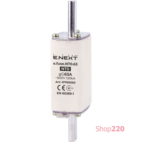 Предохранитель плавкий габарит 0, 63А., e.fuse.NT0.63 Enext i0760050