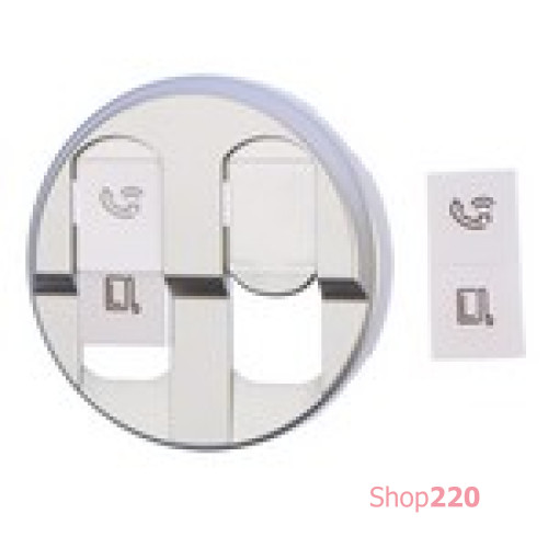Панель компьютерной розетки RJ45 двойной, титан, 68552 Legrand Celiane