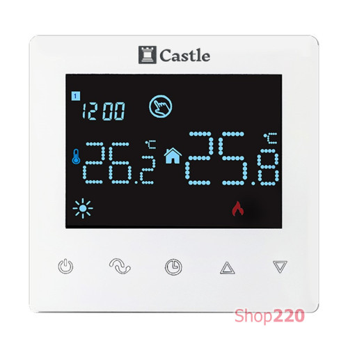 Терморегулятор программный для теплого пола Castle AC606H (Белый)