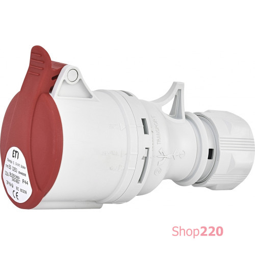 Силовая розетка 32А, 380В, 5 полюсов, IP44, переносная, ES-3253 ETI 4482005