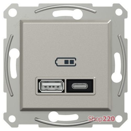 USB розетка тип А+С, 21 Вт, бронза, EPH2700569 Schneider Electric Asfora