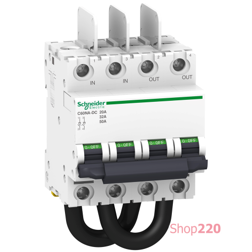 Выключатель нагрузки 50A 700В DC, 32A 800В DC, 20A 1000В DC, 2 полюса, C60NA-DC Schneider Electric Schneider Electric A9N61690