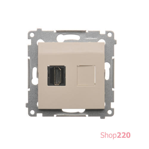 Розетка HDMI, кремовый, SIMON54