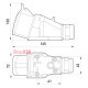 Силовая розетка стационарная 3Р+N+Z, 400В, 16А, IP44 безвинтовая, Tarel 125S