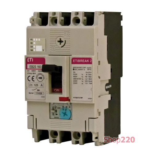 Силовой автомат 125 А, 3-фазный, EB2S160/3SA ETIBREAK 2S ETI 4671904