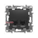 Компьютерная розетка RJ-45 двойная, антрацит, 672655 Legrand Etika