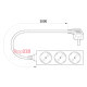 Удлинитель 3 гнезда, 3м, с заземлением, baby protect, e.es.3.3.zb Enext s042004
