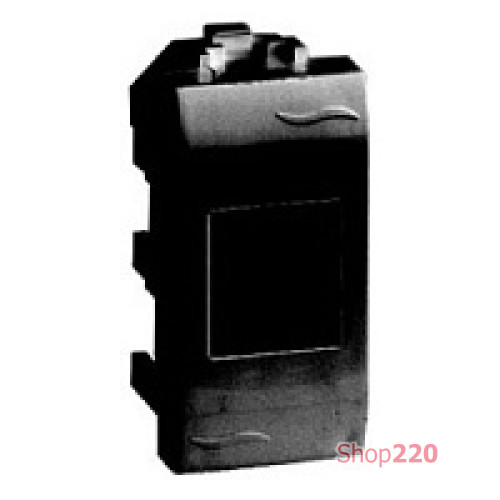 Розетка компьютерная RJ45 AMP, 1мод., черный, Brava ДКС 77646N