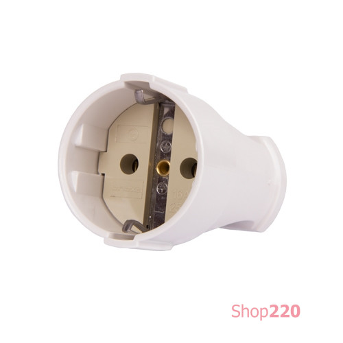 Розетка переносная с заземлением, 16А белая, e.socket.003.16.white Enext p017003