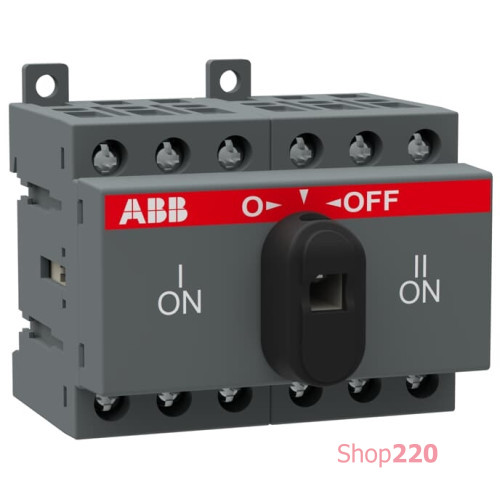 Реверсивный рубильник ABB 1-0-2, 25А, 3 полюса, OT25F3C