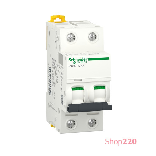 Автоматический выключатель 4А, 2 полюса, кривая B, IC60N Acti9 Schneider Electric A9F73204