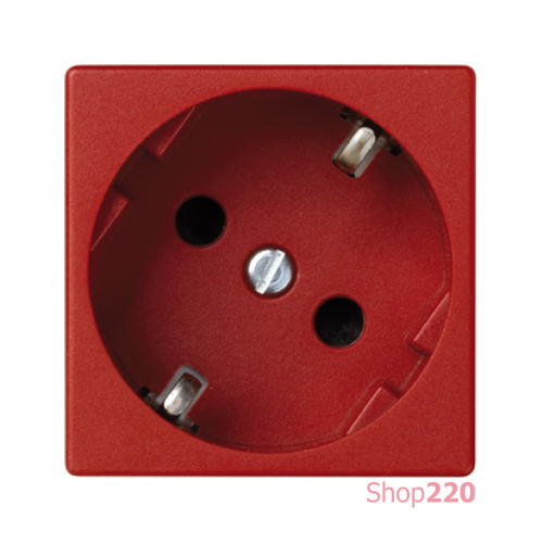 Розетка 220В с заземлением, красный, К45 Simon K01/6