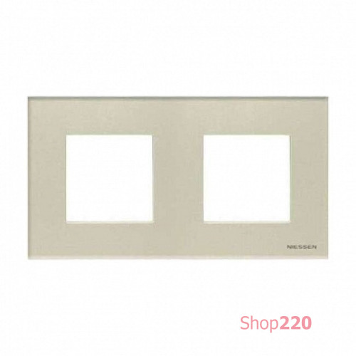 Рамка 2 поста, стекло жемчужное, Zenit ABB N2272 CP