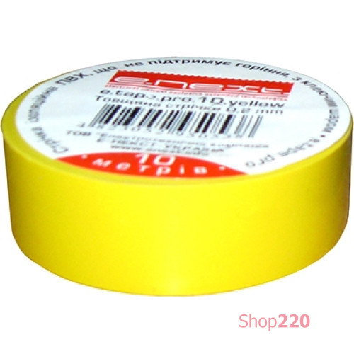 Изолента самозатухающая, 20м, желтая, e.tape.pro.20.yellow Enext p0450009