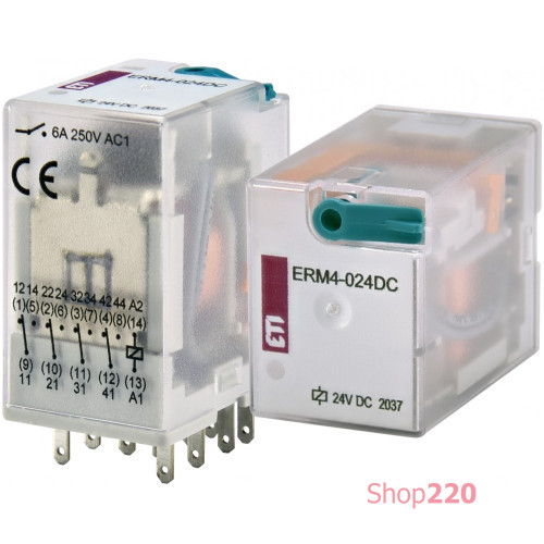 Реле электромеханическое ERM4-024DC 4p ETI 2473006