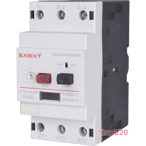 Автомат для защиты двигателя 80А, e.mp.pro.80 Enext p004011