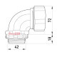Ввод угловой для металлорукава 38мм(1.1/2"), e.met.angle.stand.sldx.38 Enext s046006