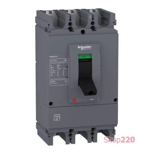 Автоматический выключатель 600А, 3 полюса, EasyPact EZC630N Schneider Electric EZC630N3600N