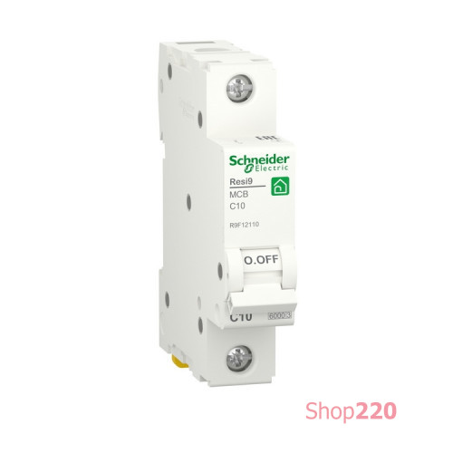 Автомат 10А, 1 полюса, уставка С, Resi9 R9F12110 Schneider Electric