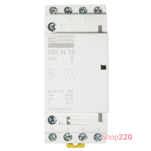 Модульный контактор 16A 4P 220V, 4NO, MK-N A0040030026