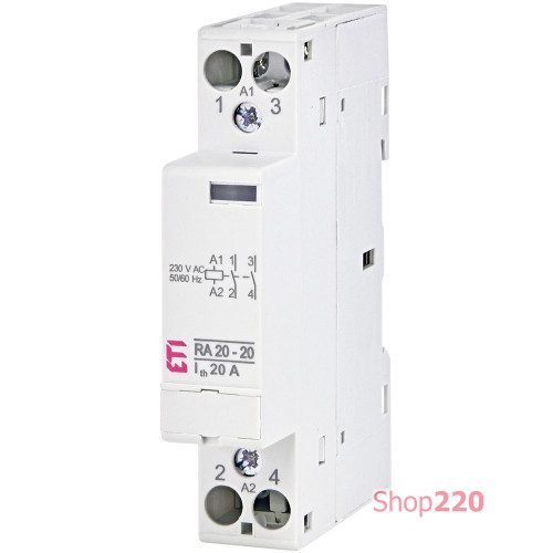 Контактор 20А, 220В, 2но, RA 20-20 230V AC, ETI 2464092