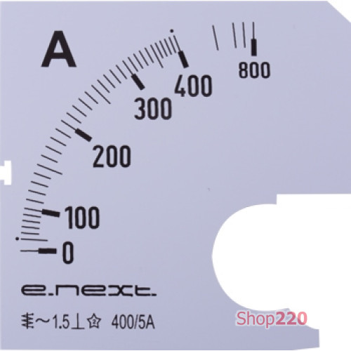 Шкала для амперметра щитового АС 400А 72х72мм, e.meter72.a400.scale Enext s066006
