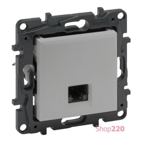 Розетка компьютерная RJ45 CAT5e UTP, алюминий, Niloe Step Legrand 863359B