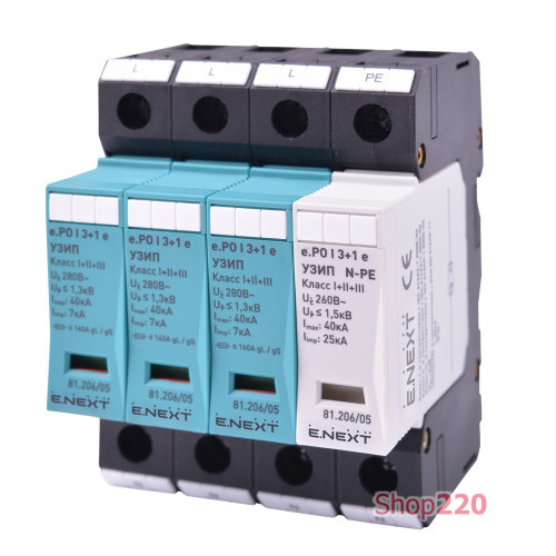 УЗИП e.PO I 3+1m e 280V/7kA класс I+II+III, 3 полюса + N-PE, моноблок 81.206/05