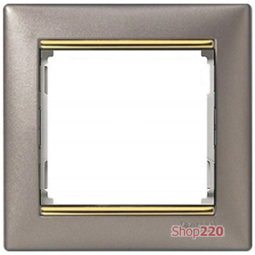 Рамка 1 пост, титан / золотой штрих, 770361 Legrand Valena